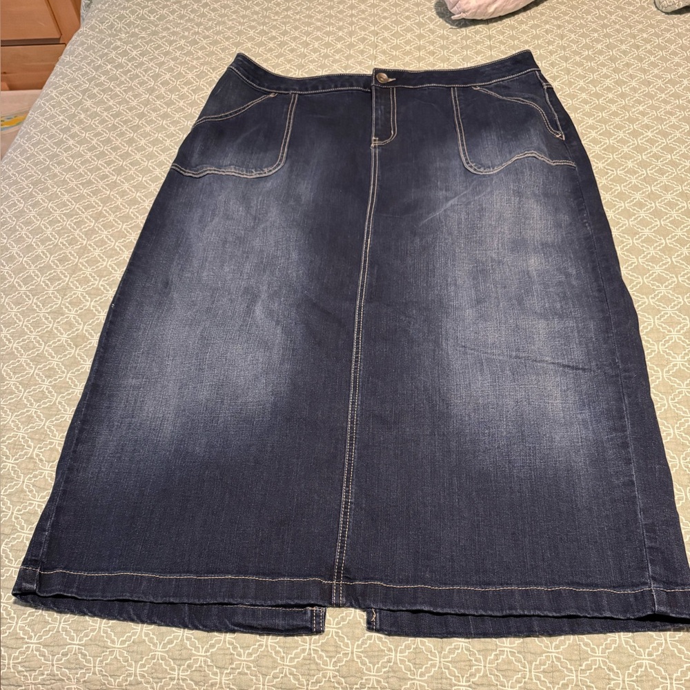 Classic Denim Maxi Skirt